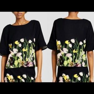 Victoria Beckham Floral Black Blouse